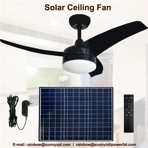 Vent Tool Solar Dc Ceiling Fan With Led Light Power Adapter For Air