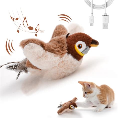 Amazon Interactive Flapping Wings Owl Cat Toys Bird Sound Catnip