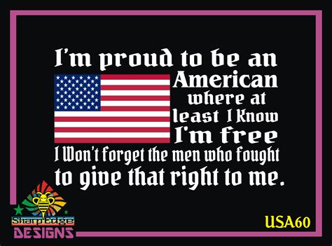 American Flag Printed Im Proud To Be An American Vinyl Decal