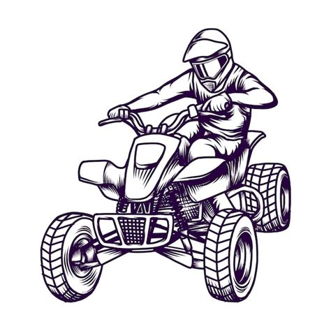 Premium Vector Illustration Vector Graphic Of A Man Riding Atv Quad