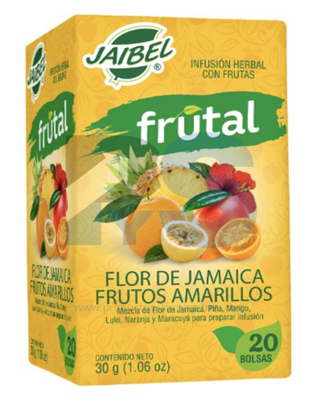 Arom Tica De Frutas Flor De Jamaica Frutos Amarillos Jaibel X Sobres