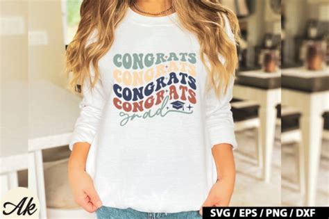 Congrats Grad Retro SVG Graphic By Akazaddesign Creative Fabrica