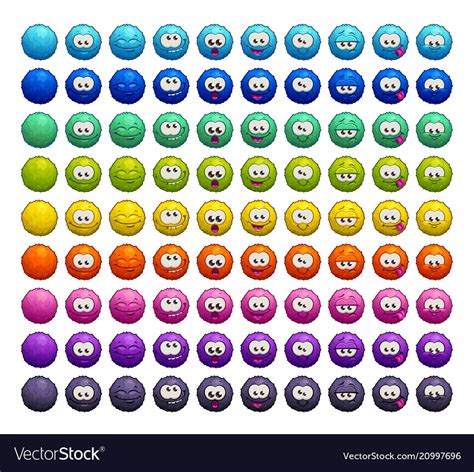 Cartoon Colorful Fluffy Balls Characters Vector Image