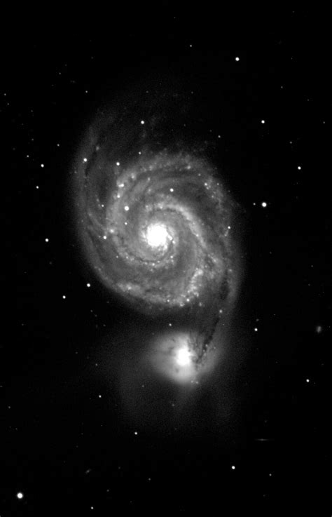 M51 - Whirlpool Galaxy - Monochrome vs. One Shot Color