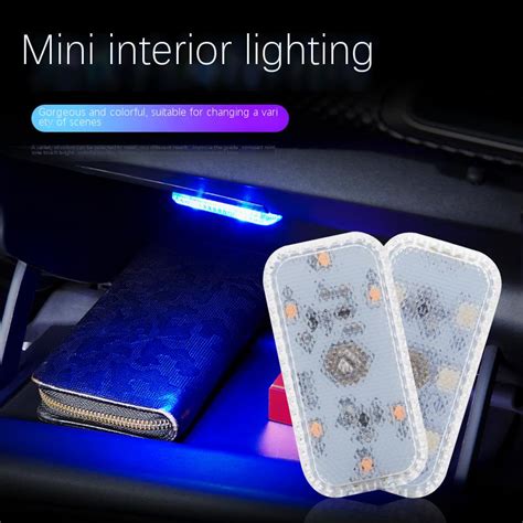 Car Mini Led Touch Switch Light Auto Wireless Ambient Lamp USB Portable