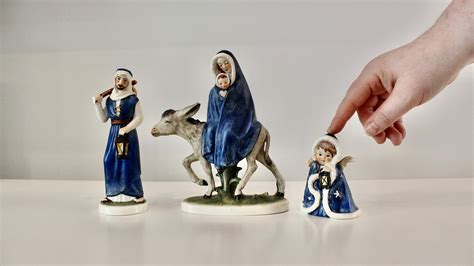 Vintage Goebel Mary Joseph Jesus Angel Figurines Collectible Etsy