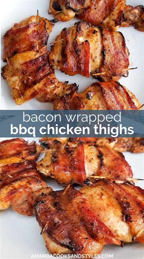 Bbq Bacon Wrapped Chicken Thighs Recipe Bacon Wrapped Bbq Chicken Crockpot Chicken Thighs