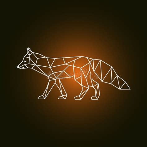 Geometric form of a fox. stock vector. Illustration of outline - 104469030