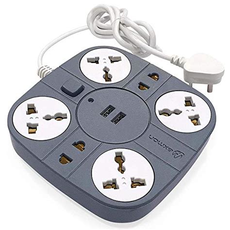 Axmon 2 USB Charging Ports And 6 Socket Heavy Duty Multiplug Extension