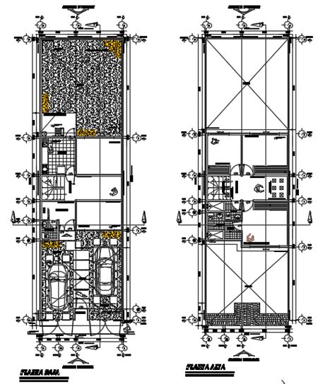 X M Architecture Two Story Residential House Plan Cad Drawing Cadbull