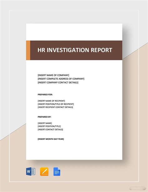 Hr Investigation Report Template Prntbl Concejomunicipaldechinu Gov Co