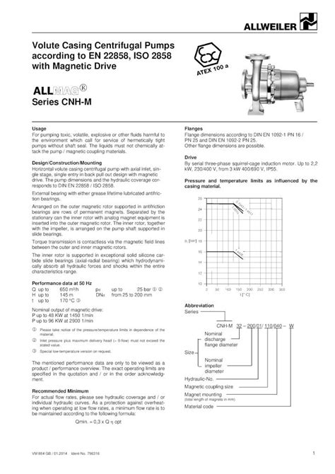 PDF Volute Casing Centrifugal Pumps According To EN 22858 PDF