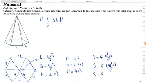 Volume De Uma Pir Mide De Base Hexagonal Youtube