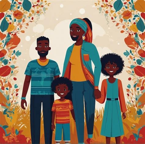 Premium Photo | Colorful Vector Illustration of a Diverse Family