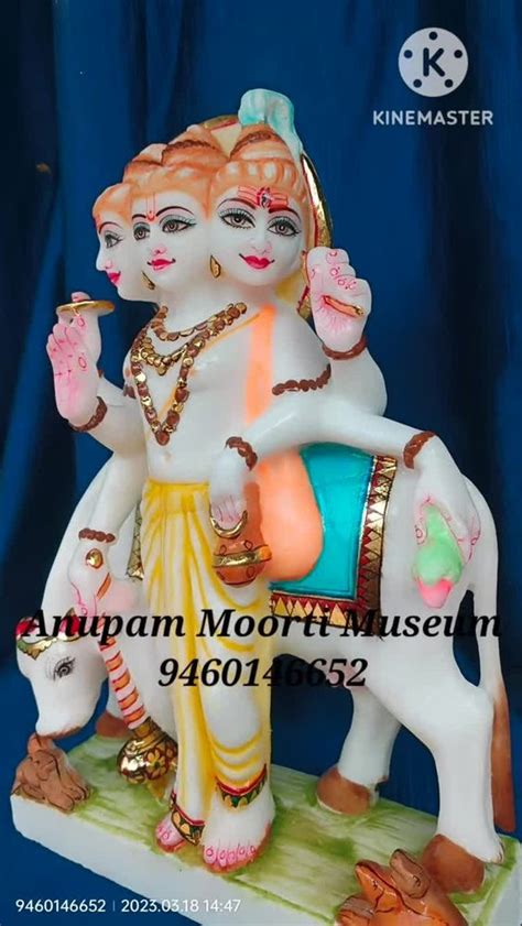 Painted Hindu Dattatreya Marble Statue Home At Rs In Jaipur Id