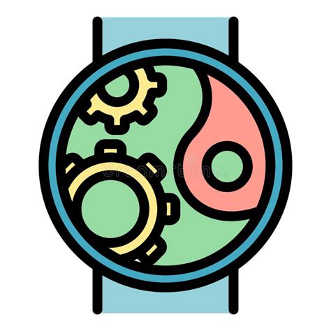 Vector De Contorno De Color Del Icono De Reloj De Mano De Construcci N