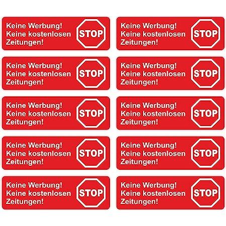 Briefkastenaufkleber Achtung Stop Bitte Keine Werbung Aufkleber