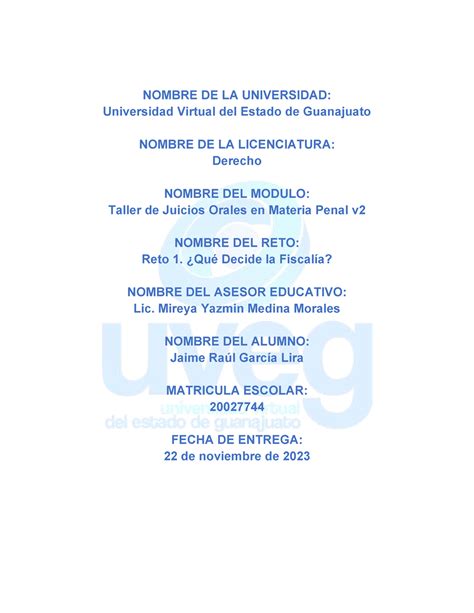 Garcia Jaime R1 U1 Penal NOMBRE DE LA UNIVERSIDAD Universidad