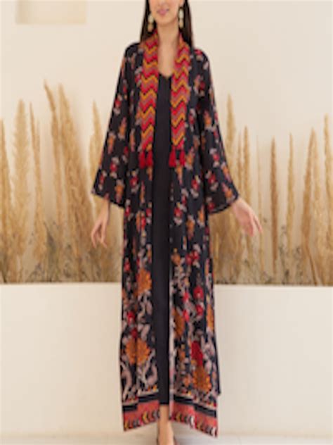 Buy Rustorange Shoulder Strap A Line Maxi Ethnic Dress With Printed