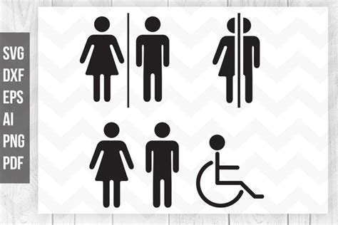 Restroom Sign Svg Bathroom Svg Toilet Door Sticker Icon