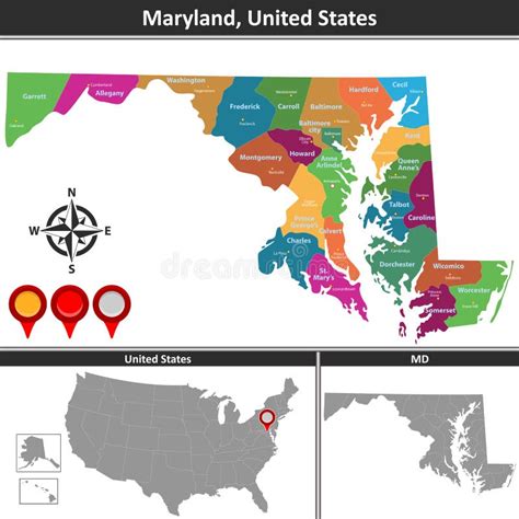 Mapa De Maryland Y Sus Condados