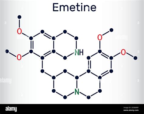 Emetine Molecule It Is An Antiprotozoal Agent And Emetic Skeletal Chemical Formula Vector