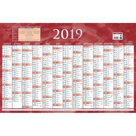 Stock Bureau Bouchut Calendrier Bancaire Ann E Civile Rouge