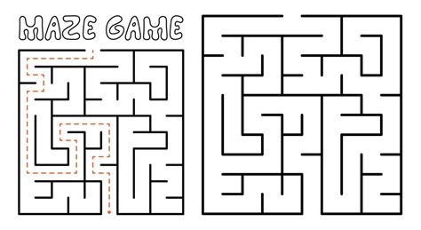 Maze game for kids. Maze puzzle with solution 8717868 Vector Art at ...