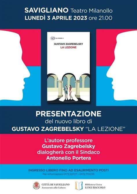 Presentazione Libro La Lezione Di Gustavo Zagrebelsky Visitsavigliano