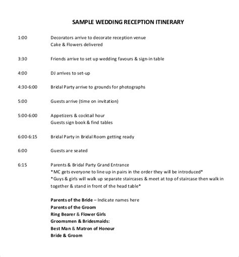 Printable Wedding Reception Program Template - Printable Templates