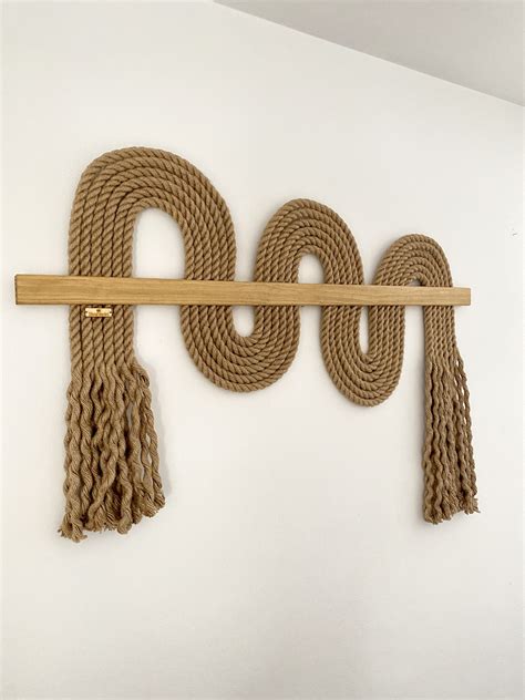 Wall rope art natural color - OliviaFiberArt