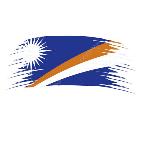 Flag Of Marshall Islands Brush Stroke Clipart Vector Marshall Islands