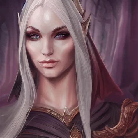 A Dark Elf Wizard Female Auburn And Blonde Two Toned Stable