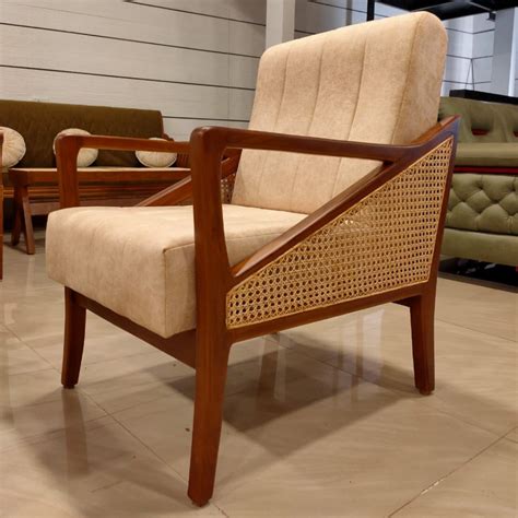 Cane Work Sealene Wooden Sofa Set In Teak Wood Online