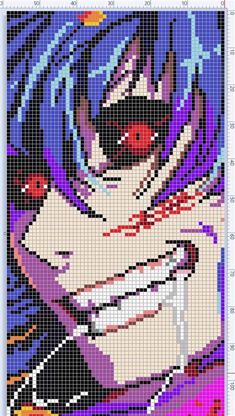 Pixel Art Minecraft Anime Grid