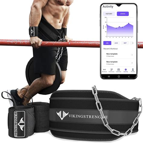 Vikingstrength Dip Belt For Weight Lifting Including Wrist Wraps