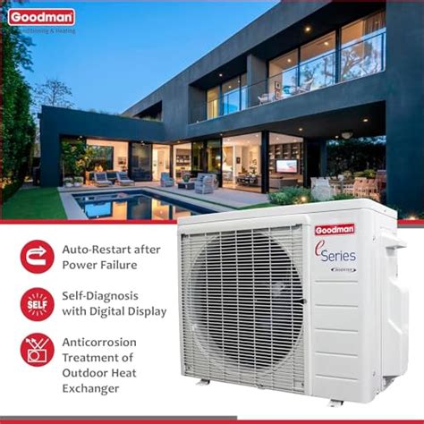 Goodman 12000 Btu 18 Seer2 Ductless Mini Split Inverter Heat Pump