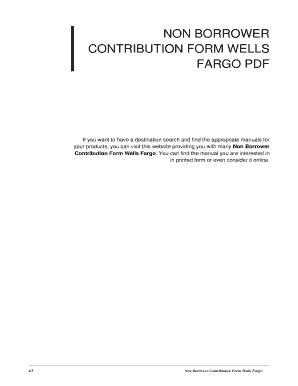 Fillable Online Aideyouhuo Non Borrower Contribution Form Wells Fargo