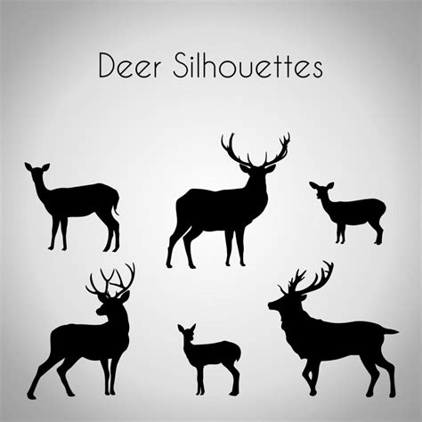 Deer Silhouettes Package 1234158 Vector Art at Vecteezy