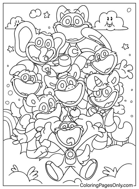 61 Smiling Critters Coloring Pages ColoringPagesOnly Fnaf