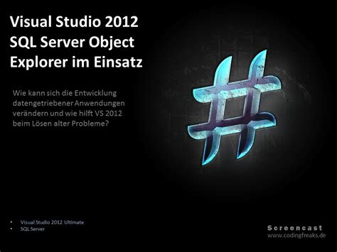 Vs 2012 Sql Server Object Explorer Im Einsatz Youtube