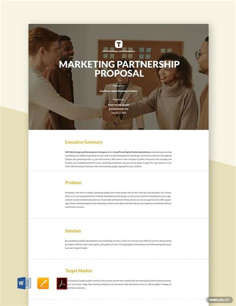 Simple Business Partnership Proposal Template - Google Docs, Word ...