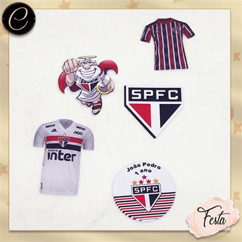 São Paulo Futebol Clube Kit Toppers 10 Unidades Elo7