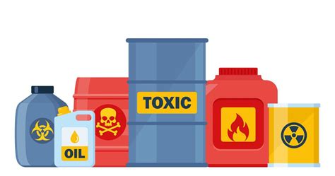 Set Of Containers With Toxic And Chemical Substances Dangerous Toxic