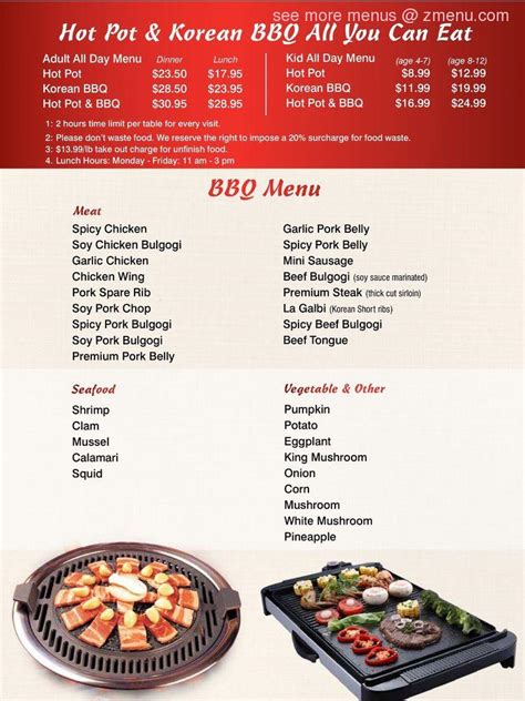 Menu at Ten Hot Pot BBQ & Crabby Crab, Cherry Hill