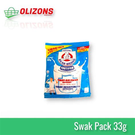 Bear Brand Fortified Powdered Milk Swak Pack 33g Shopee Philippines