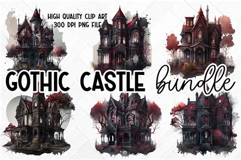 Dark Gothic Castle Clipart Grafik Von Bijou Bay · Creative Fabrica