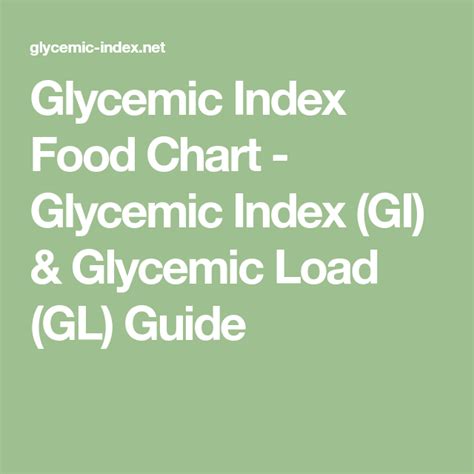 Glycemic Index Food Chart Glycemic Index Gi And Glycemic Load Gl Guide