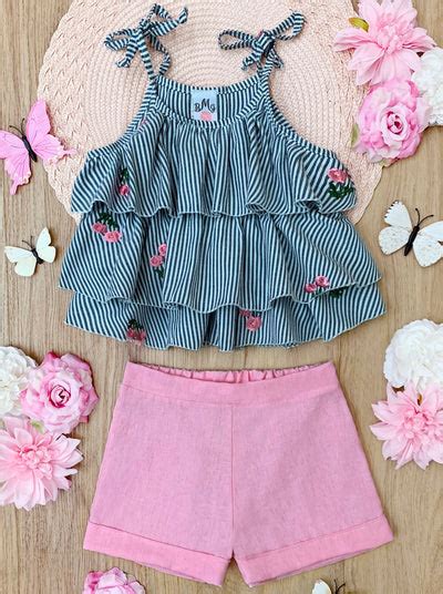 Southern Princess Ruffled Top And Short Set Mia Belle Girls