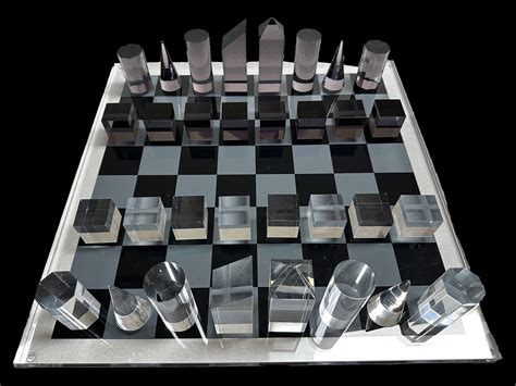 Tizo Cubist-style Acrylic Chess Set - www.ChessAntiques.com